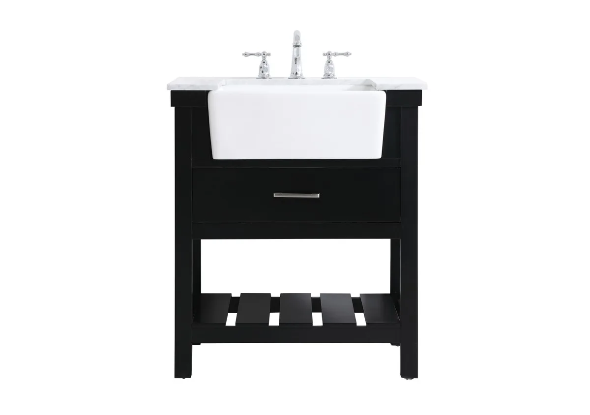Clement 30" Single Bathroom Vanity in Black