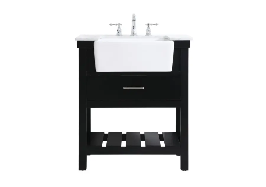 Clement 30" Single Bathroom Vanity in Black