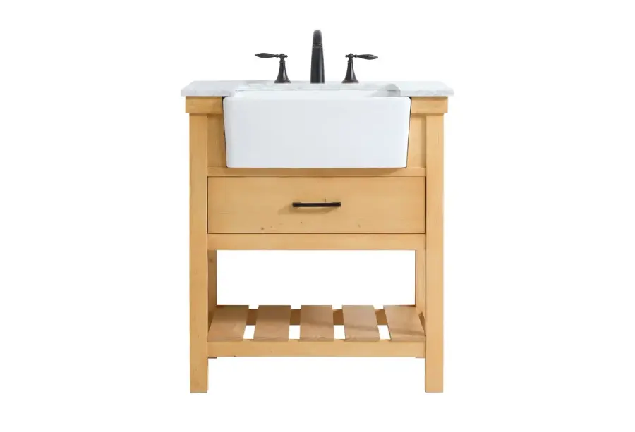 Clement 30" Single Bathroom Vanity in Natural Wood