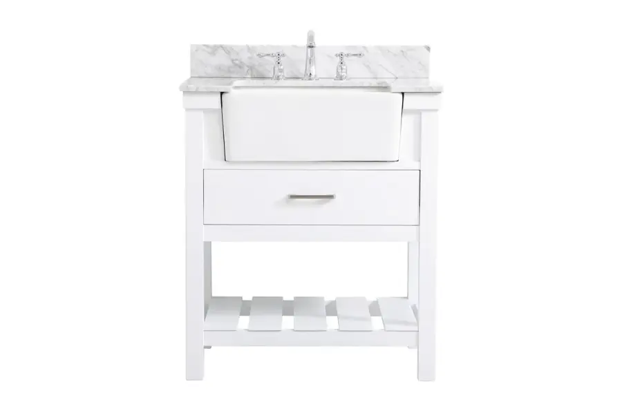 Clement 30" Single Bathroom Vanity in White