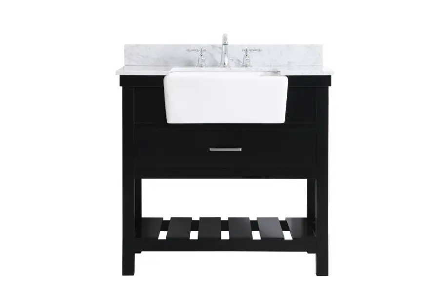 Clement 36" Single Bathroom Vanity in Black
