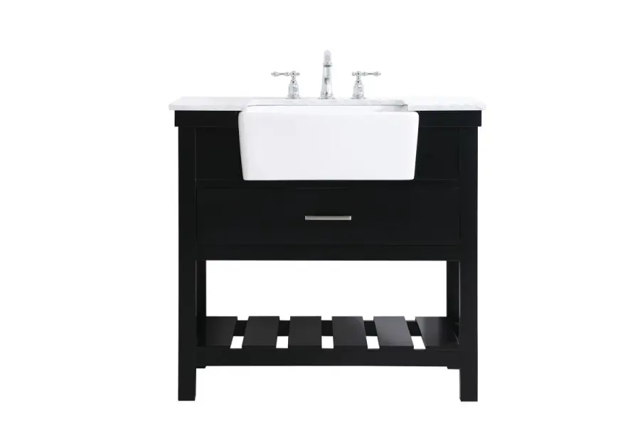 Clement 36" Single Bathroom Vanity in Black