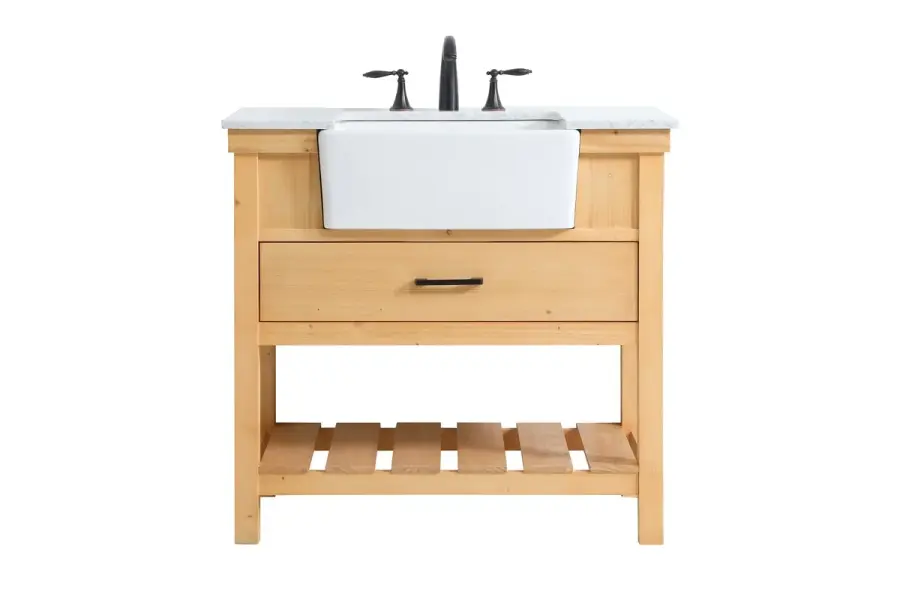 Clement 36" Single Bathroom Vanity in Natural Wood