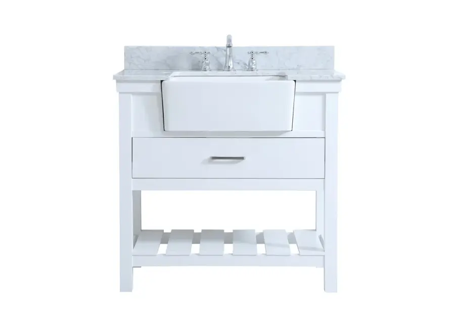 Clement 36" Single Bathroom Vanity in White