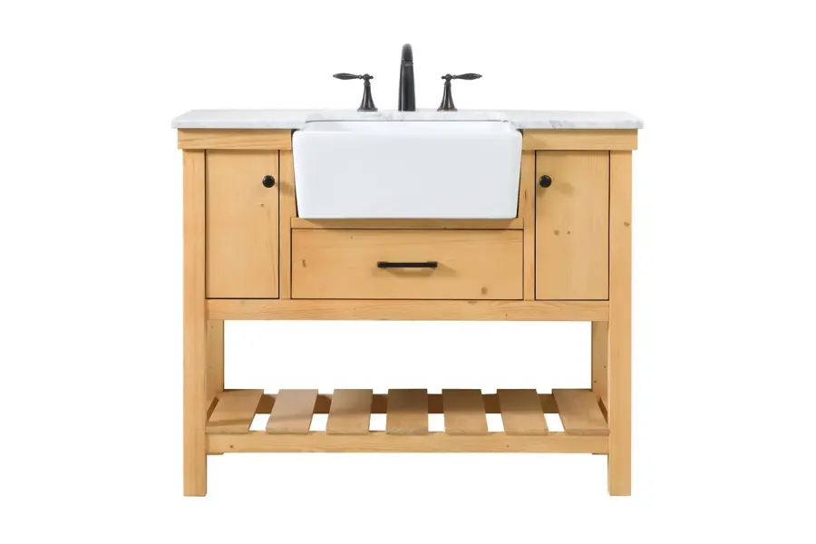 Clement 42" Single Bathroom Vanity in Natural Wood