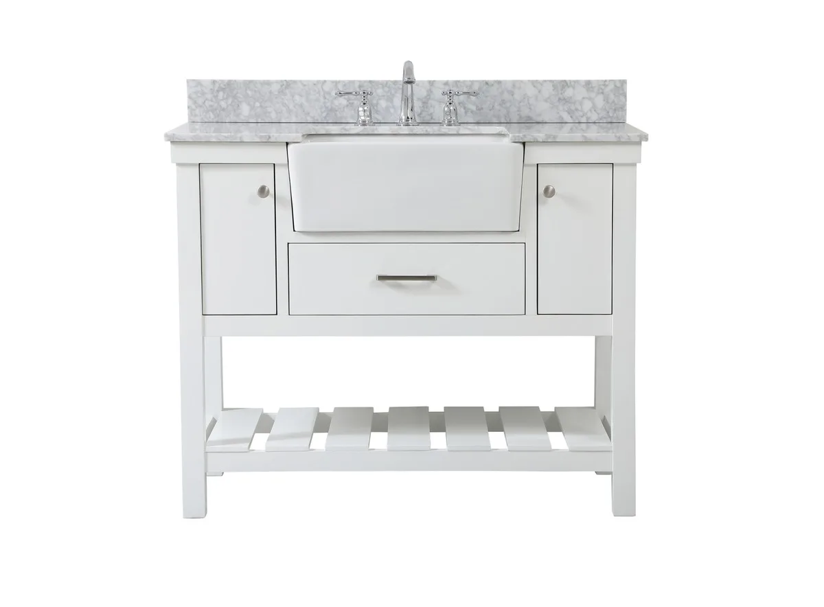 Clement 42" Single Bathroom Vanity in White