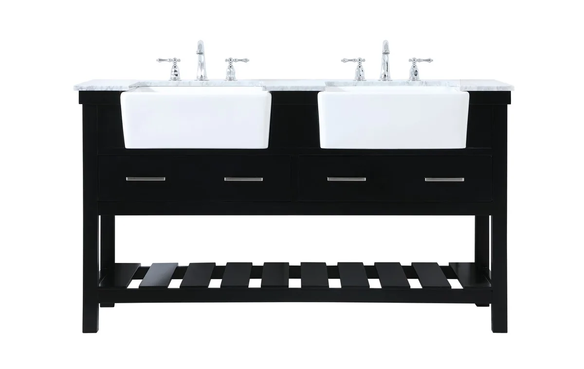 Clement Double Bathroom Vanity in black