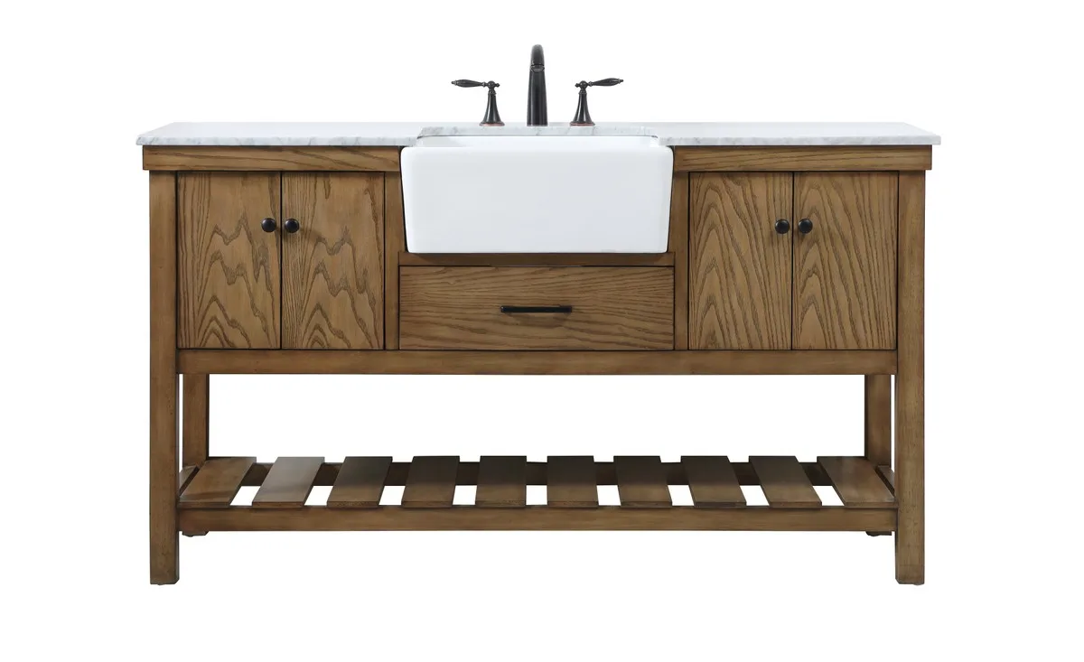 Clement Single Bathroom Vanity in driftwood