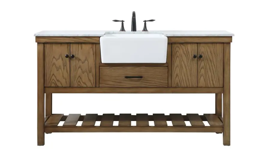 Clement 60" Single Bathroom Vanity in Driftwood