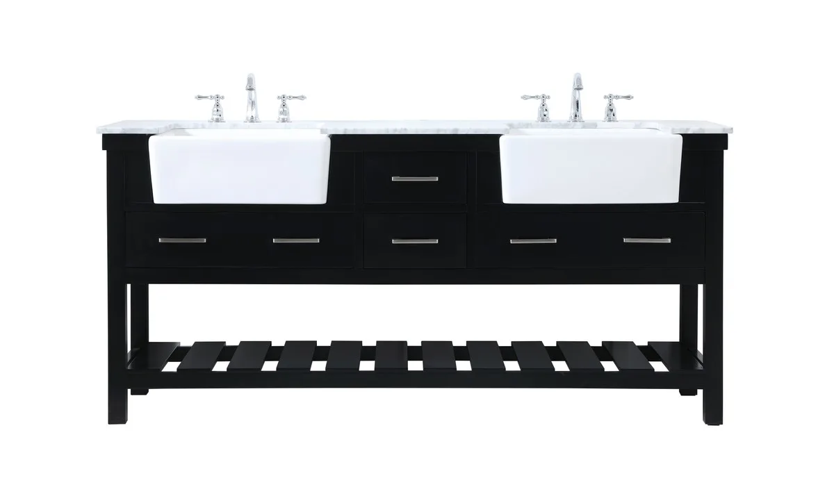 Clement Double Bathroom Vanity in black