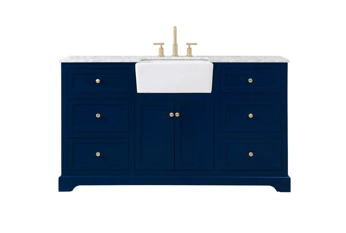 Franklin 60" Single Bathroom Vanity in Blue