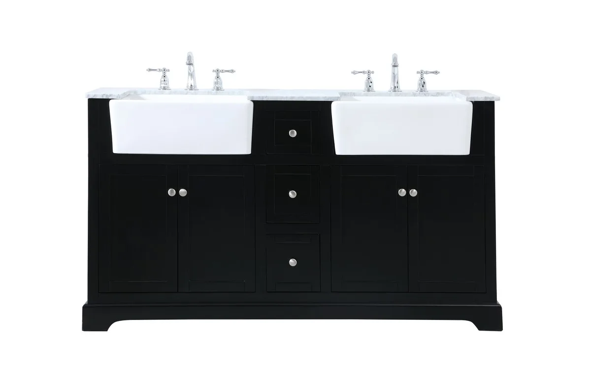 Franklin Double Bathroom Vanity in black