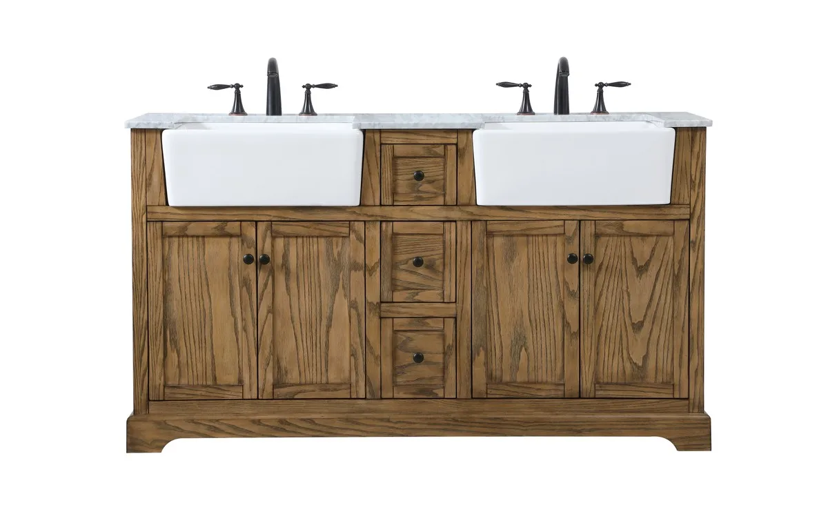 Franklin Double Bathroom Vanity in driftwood