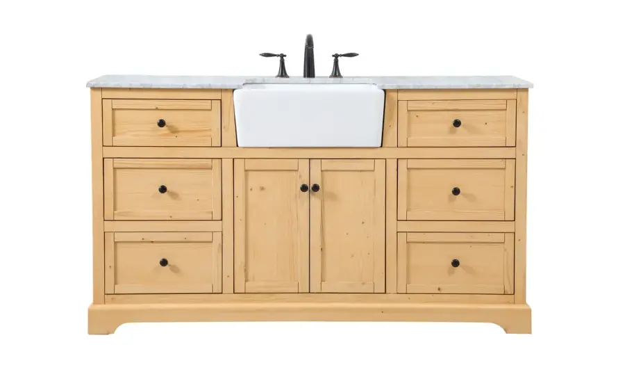 Franklin 60" Single Bathroom Vanity in Natural Wood