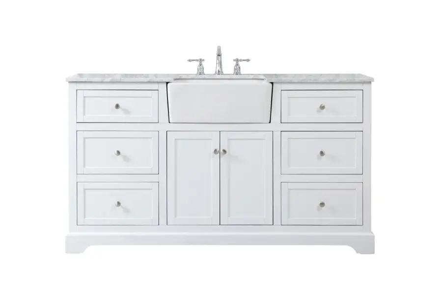Franklin 60" Single Bathroom Vanity in White