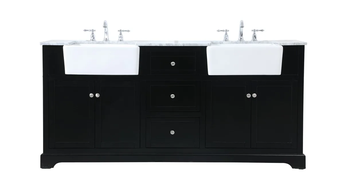 Franklin Double Bathroom Vanity in black