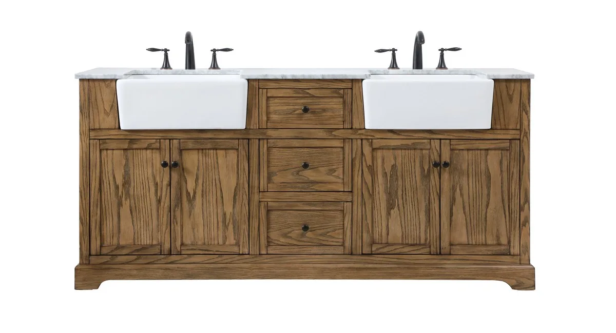 Franklin Double Bathroom Vanity in driftwood