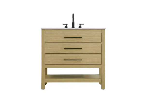 Dimensions
Length: 36"
Width: 22"
Height: 34"
Counter Top Length: 36"
Counter Top Width: 22"
Counter Top Height: 4"
Sink Width: 17.13"
Sink Depth: 11.61"
Sink Height: 7"
Sink Drain Hole Size: 1.75"
Faucet Hole Spacing: 8"3 Holes"
Specifications
Assembly Required: No
Base Material: Solid wood and MDF
Counter Top Edge Style: straight
Counter Top Finish: marble white
Distressed Finish: No
Drain Assembly Included: No
Faucet Included: No
Faucet Type: Widespread
Finish (Color): Honey Brown
Vanity Material: Solid Wood and MDF
Hardware Finish: black
Harware Material: Aluminum alloy
Number of Faucet Holes: 3
Number of Sinks: 1
Product Shape: Rectangle
Product Type: Bathroom Vanities
Product Warranty: 1 year limited
Sink Mounting Type: Undermount
Vanity Backsplash: NO
Vanity Mounting Type: Free-Standing
150
Wire Included: No
Wood Type: Rubberwood
Shipment type: LTL
US Shipping Cost: $165.00
Drawers
Drawers Included: yes
Number of Drawers: 2
False Drawers: no
Drawer Width: dw1:31
dw2:31
Drawer Depth: dw1:5.125 dw2:15.625
Drawer Height: dw1:5.375 dw2:11.25
Drawer Handle Designs: Bar pulls
Shelves
Number of Shelves: 1
Shelf Width: 31.25