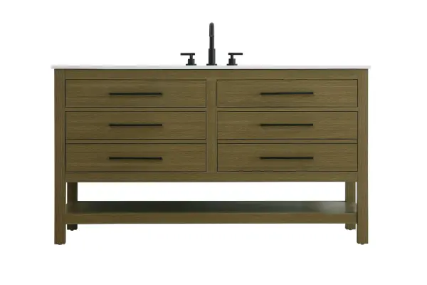 Dimensions
Length: 60"
Width: 22"
Height: 34"
Counter Top Length: 60"
Counter Top Width: 22"
Counter Top Height: 4"
Sink Width: 17.13"
Sink Depth: 11.61"
Sink Height: 7"
Sink Drain Hole Size: 1.75"
Faucet Hole Spacing: 8"3 Holes"
Specifications
Assembly Required: No
Base Material: Solid wood and MDF
Counter Top Edge Style: straight
Counter Top Finish: marble white
Distressed Finish: No
Drain Assembly Included: No
Faucet Included: No
Finish (Color): Chestnut Brown
Vanity Material: Solid Wood and MDF
Hardware Finish: black
Harware Material: Aluminum alloy
Number of Faucet Holes: 3
Number of Sinks: 1
Product Shape: Rectangle
Product Type: Bathroom Vanities
Product Warranty: 1 year limited
Sink Mounting Type: Undermount
Vanity Backsplash: NO
Vanity Mounting Type: Free-Standing
227
Wire Included: No
Wood Type: Rubberwood
Shipment type: LTL
US Shipping Cost: $261.00
Drawers
Drawers Included: yes
Number of Drawers: 4
False Drawers: no
Drawer Width: dw1:26.375 dw2:26.375
Drawer Depth: dw1:5.125 dw2:15.625
Drawer Height: dw1:5.375 dw2:11.25
Drawer Handle Designs: Bar pulls
Shelves
Number of Shelves: 1
Shelf Width: 55.25