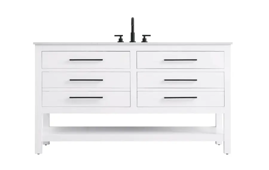 Karson 60" Bathroom Vanity in White - Image 1