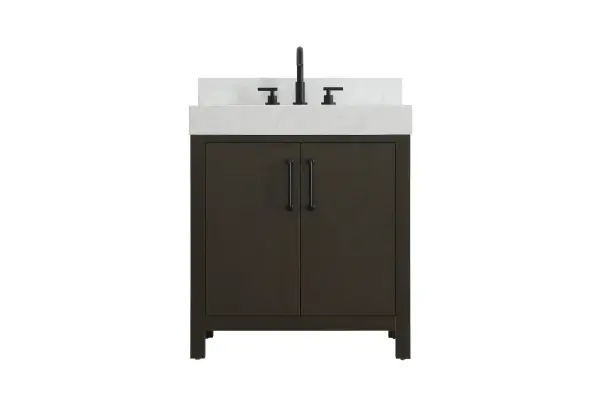 Dimensions
Length: 30"
Width: 22"
Height: 34"
Counter Top Length: 30"
Counter Top Width: 22"
Counter Top Height: 4"
Sink Width: 17.13"
Sink Depth: 11.61"
Sink Height: 7"
Sink Drain Hole Size: 1.75"
Faucet Hole Spacing: 8"3 Holes"
Specifications
Assembly Required: No
Base Material: Solid wood and MDF
Counter Top Edge Style: straight
Counter Top Finish: marble white
Distressed Finish: No
Drain Assembly Included: No
Faucet Included: No
Finish (Color): Mocha Brown
Vanity Material: Solid Wood and MDF
Hardware Finish: black
Harware Material: Aluminum alloy
Number of Faucet Holes: 3
Number of Sinks: 1
Product Shape: Rectangle
Product Type: Bathroom Vanities
Product Warranty: 1 year limited
Sink Mounting Type: Undermount
Vanity Backsplash: YES
Vanity Mounting Type: Free-Standing
Weight: 140
Wire Included: No
Wood Type: Rubber wood
Shipment type: LTL
US Shipping Cost: $142.00
Drawers
Drawers Included: No
False Drawers: no
Drawer Handle Designs: Bar pulls
Shelves
Number of Shelves: 1
Shelf Width: 25.75
Cabinets
Number of Cabinets: 1
Cabinet Interior Width: 25.75
Cabinet Interior Depth: 17.875
Cabinet Interior Height: 22.375