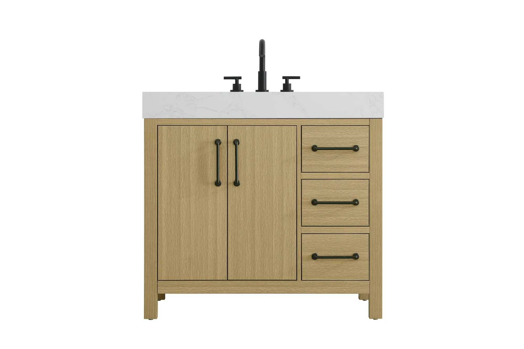 Nathan 36" Bathroom Vanity in Honey Brown