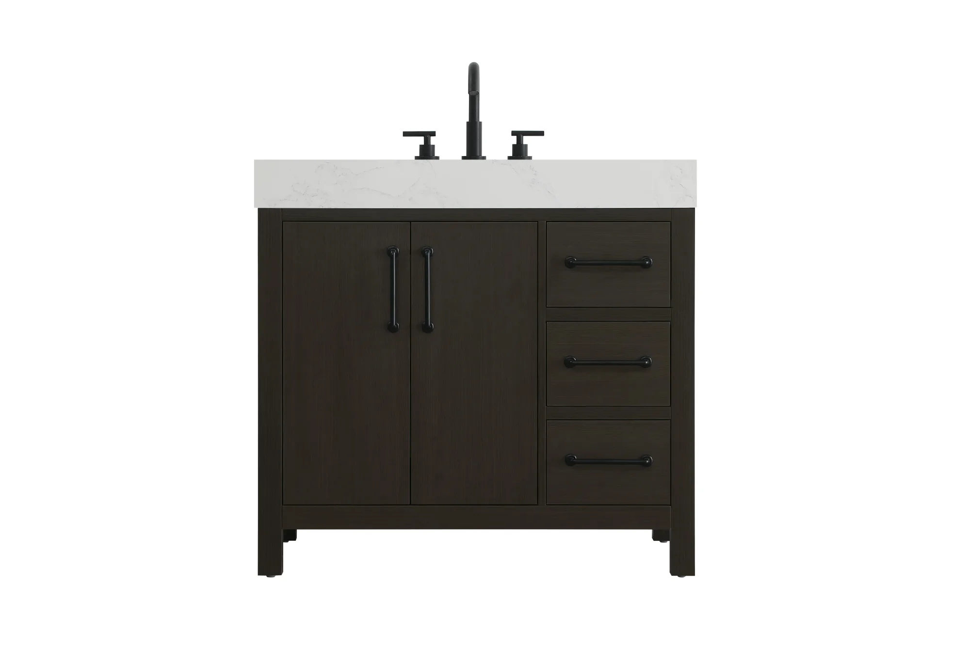Nathan 36" Bathroom Vanity in Mocha Brown