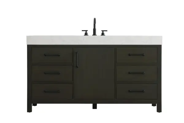 Dimensions
Length: 60"
Width: 22"
Height: 34"
Counter Top Length: 60"
Counter Top Width: 22"
Counter Top Height: 4"
Sink Width: 17.13"
Sink Depth: 11.61"
Sink Height: 7"
Sink Drain Hole Size: 1.75"
Faucet Hole Spacing: 8"3 Holes"
Specifications
Assembly Required: No
Base Material: Solid wood and MDF
Counter Top Edge Style: straight
Counter Top Finish: marble white
Distressed Finish: No
Drain Assembly Included: No
Faucet Included: No
Finish (Color): Mocha Brown
Vanity Material: Solid Wood and MDF
Hardware Finish: black
Harware Material: Aluminum alloy
Number of Faucet Holes: 3
Number of Sinks: 1
Product Shape: Rectangle
Product Type: Bathroom Vanities
Product Warranty: 1 year limited
Sink Mounting Type: Undermount
Vanity Backsplash: NO
Vanity Mounting Type: Free-Standing
308
Wire Included: No
Wood Type: Rubber wood
Shipment type: LTL
US Shipping Cost: $261.00
Drawers
Drawers Included: yes
Number of Drawers: 6
False Drawers: no
Drawer Width: 17.875
Drawer Depth: 15.125
Drawer Height: 7.125
Drawer Handle Designs: Bar pulls
Shelves
Number of Shelves: 1
Shelf Width: 18.625
Cabinets
Number of Cabinets: 1
Cabinet Interior Width: 18.625
Cabinet Interior Depth: 17.875
Cabinet Interior Height: 22.375