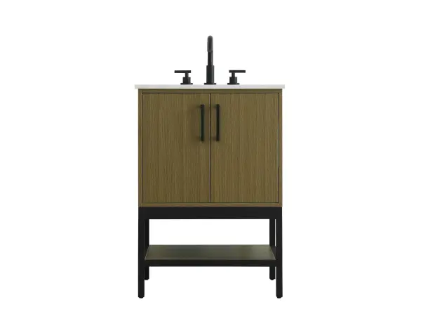 Dimensions
Width: 24"
Height: 22"
Depth: 34"
Counter Top Length: 24"
Counter Top Width: 22"
Counter Top Height: 0.75"
Sink Width: 17.13"
Sink Depth: 11.61"
Sink Height: 7"
Sink Drain Hole Size: 1.75"
Faucet Hole Spacing: 8"3 Holes"
Specifications
Assembly Required: No
Base Material: Solid wood and MDF and Metal
Counter Top Edge Style: straight
Counter Top Finish: marble white
Distressed Finish: No
Drain Assembly Included: No
Faucet Included: No
Faucet Type: Widespread
Finish (Color): Chestnut Brown
Vanity Material: Solid Wood and MDF
Hardware Finish: black
Harware Material: Aluminum alloy
Number of Faucet Holes: 3
Number of Sinks: 1
Product Shape: Rectangle
Product Type: Bathroom Vanities
Product Warranty: 1 year limited
Sink Mounting Type: Undermount
Vanity Backsplash: NO
Vanity Mounting Type: Free-Standing
99
Wire Included: No
Wood Type: Rubber wood
Shipment type: Oversized Ground
US Shipping Cost: $142.00
Drawers
Drawers Included: No
False Drawers: no
Shelves
Number of Shelves: 1
Shelf Width: 21.125
Cabinets
Number of Cabinets: 1
Cabinet Interior Width: 21.75
Cabinet Interior Depth: 21.5
Cabinet Interior Height: 19