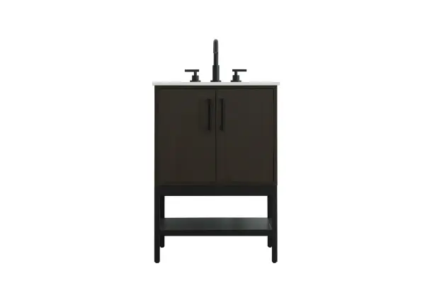 Dimensions
Width: 24"
Height: 22"
Depth: 34"
Counter Top Length: 24"
Counter Top Width: 22"
Counter Top Height: 0.75"
Sink Width: 17.13"
Sink Depth: 11.61"
Sink Height: 7"
Sink Drain Hole Size: 1.75"
Faucet Hole Spacing: 8"3 Holes"
Specifications
Assembly Required: No
Base Material: Solid wood and MDF and Metal
Counter Top Edge Style: straight
Counter Top Finish: marble white
Distressed Finish: No
Drain Assembly Included: No
Faucet Included: No
Faucet Type: Widespread
Finish (Color): Mocha Brown
Vanity Material: Solid Wood and MDF
Hardware Finish: black
Harware Material: Aluminum alloy
Number of Faucet Holes: 3
Number of Sinks: 1
Product Shape: Rectangle
Product Type: Bathroom Vanities
Product Warranty: 1 year limited
Sink Mounting Type: Undermount
Vanity Backsplash: NO
Vanity Mounting Type: Free-Standing
99
Wire Included: No
Wood Type: Rubber wood
Shipment type: Oversized Ground
US Shipping Cost: $142.00
Drawers
Drawers Included: No
False Drawers: no
Shelves
Number of Shelves: 1
Shelf Width: 21.125
Cabinets
Number of Cabinets: 1
Cabinet Interior Width: 21.75
Cabinet Interior Depth: 21.5
Cabinet Interior Height: 19