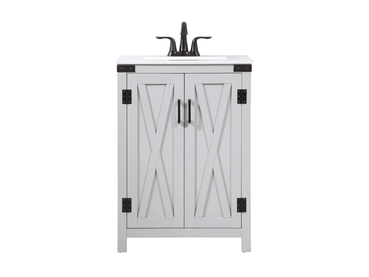 Grant 24" Single Bathroom Vanity in Grey