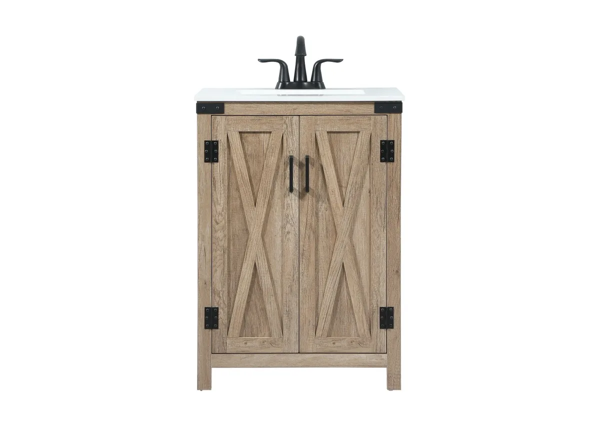 Grant 24" Single Bathroom Vanity in Natural Oak