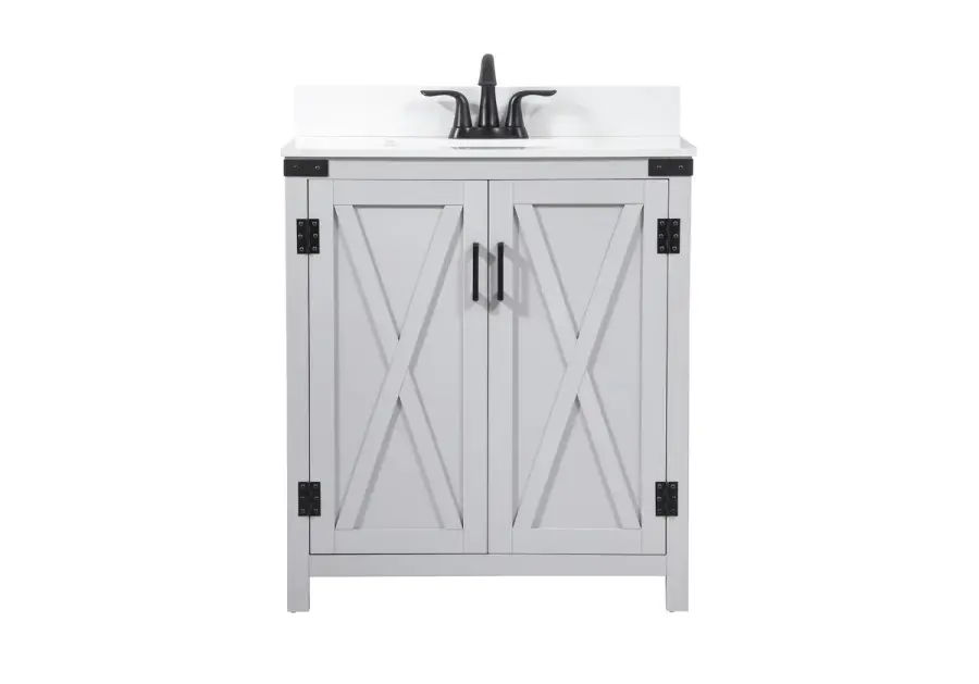 Grant 30" Single Bathroom Vanity in Grey