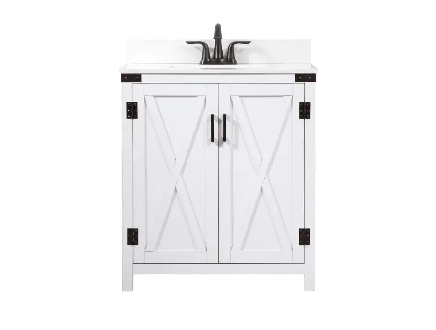 Grant 30" Single Bathroom Vanity in White