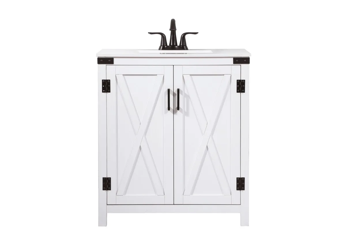 Grant 30" Single Bathroom Vanity in White