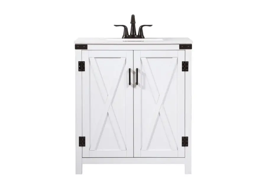 Grant 30" Single Bathroom Vanity in White