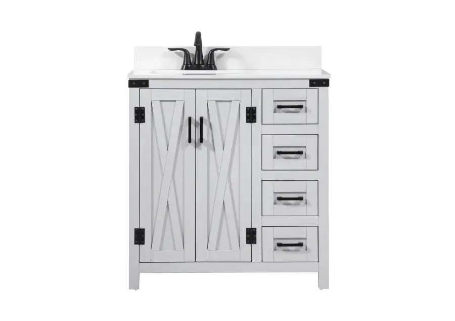 Grant 32" Single Bathroom Vanity in Grey