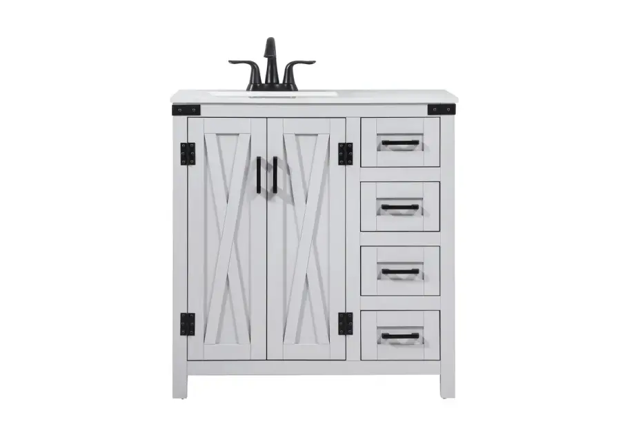 Grant 32" Single Bathroom Vanity in Grey