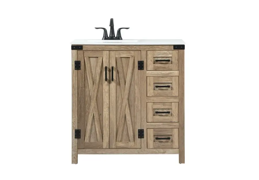 Grant 32" Single Bathroom Vanity in Natural Oak