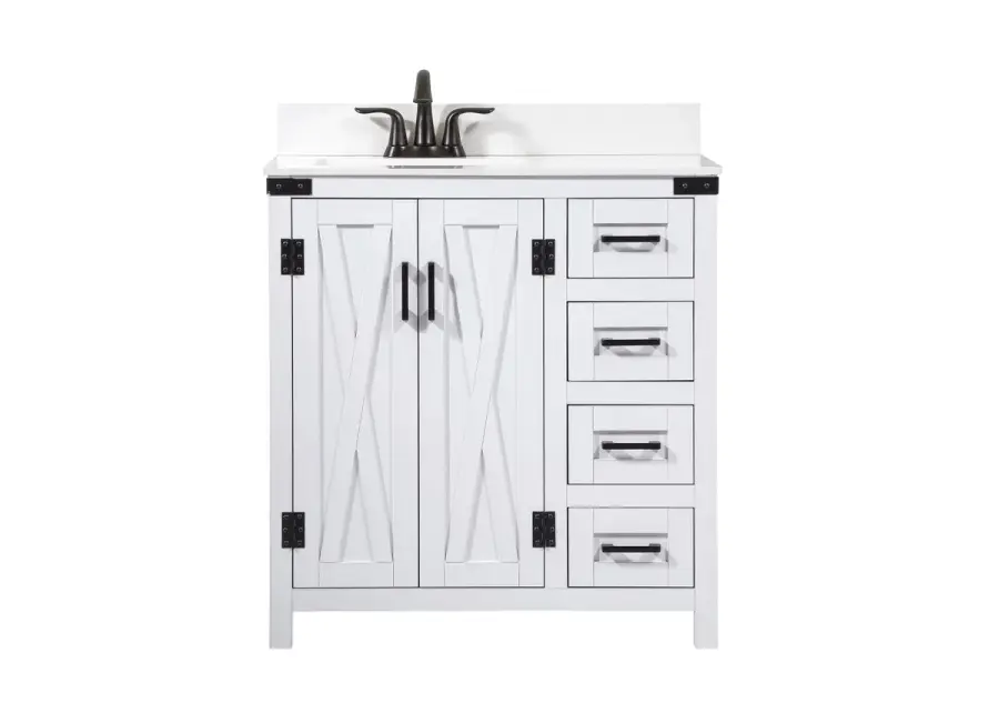 Grant 32" Single Bathroom Vanity in White