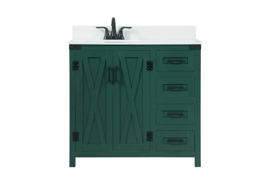 Grant 36" Single Bathroom Vanity in Green