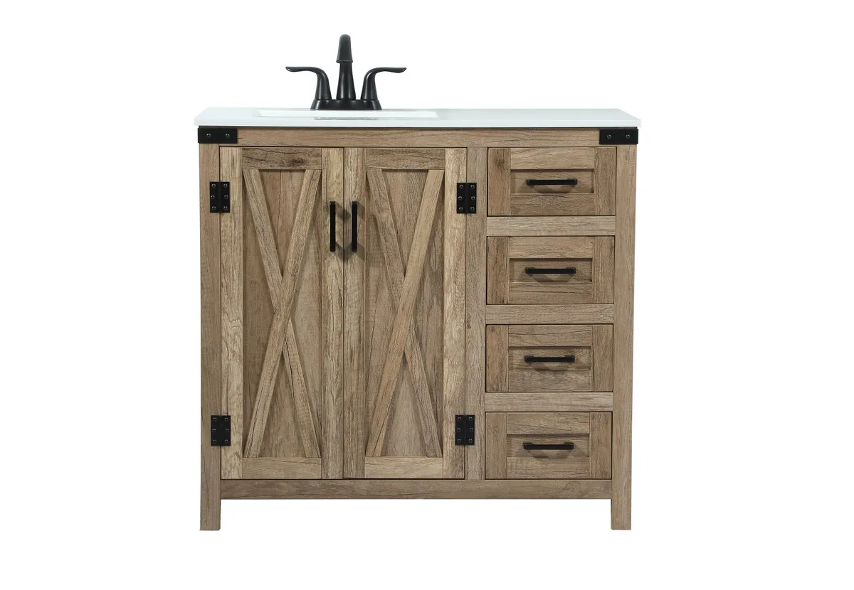 Grant Single Bathroom Vanity in natural oak