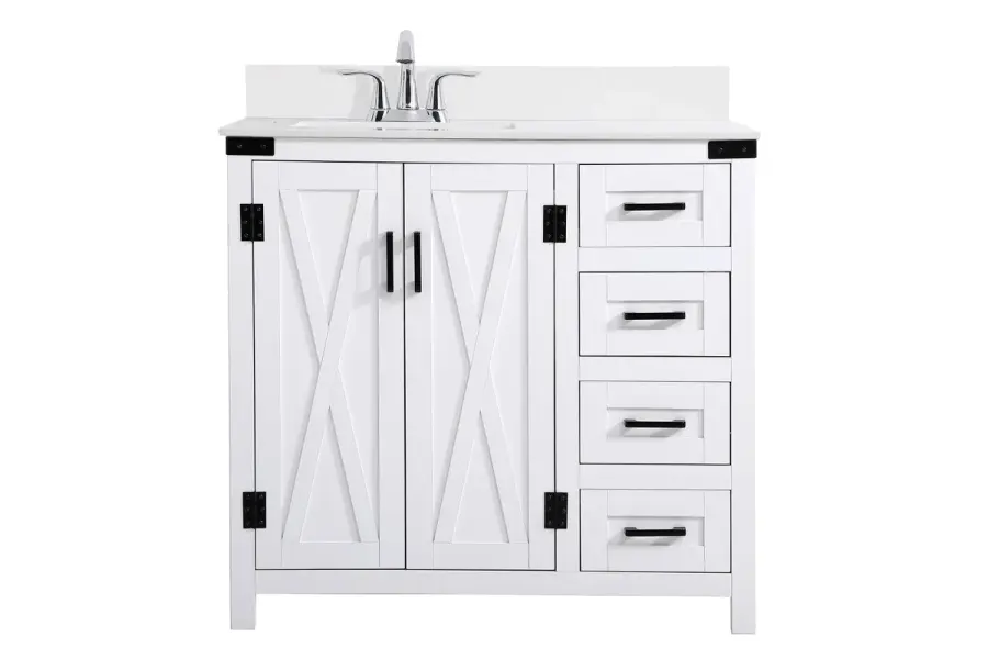 Grant 36" Bathroom Vanity Set in White