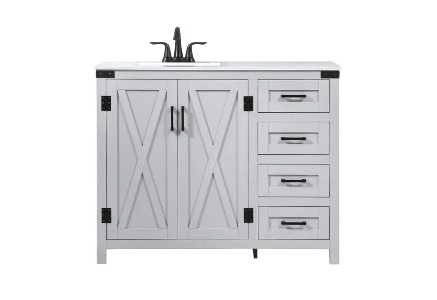 Grant 42" Single Bathroom Vanity in Grey