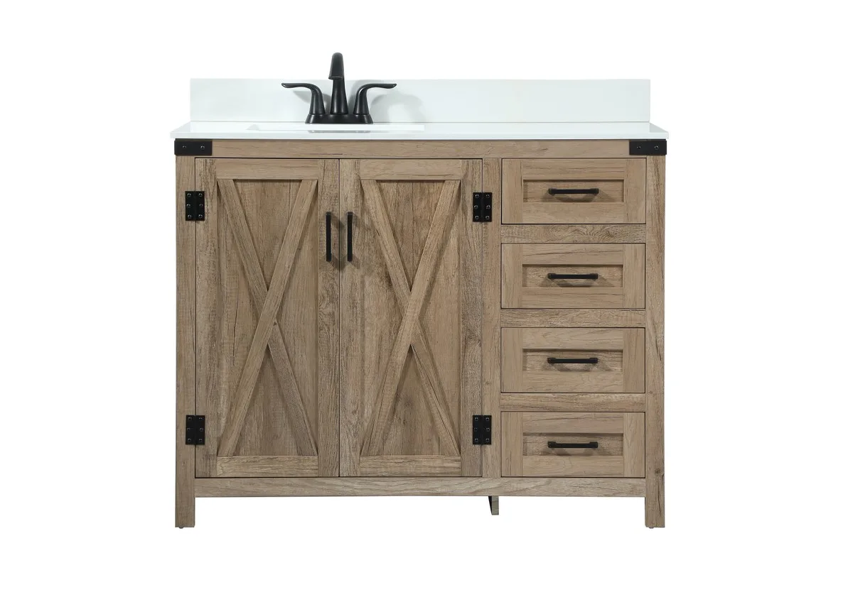 Grant 42" Single Bathroom Vanity in Natural Oak