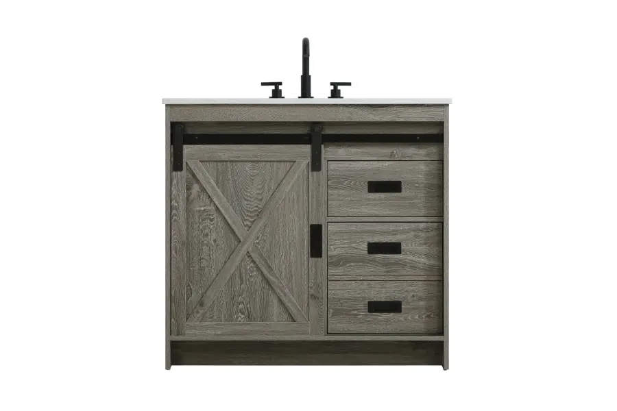 Austin 36" Bathroom Vanity in Rustic Grey - Image 1