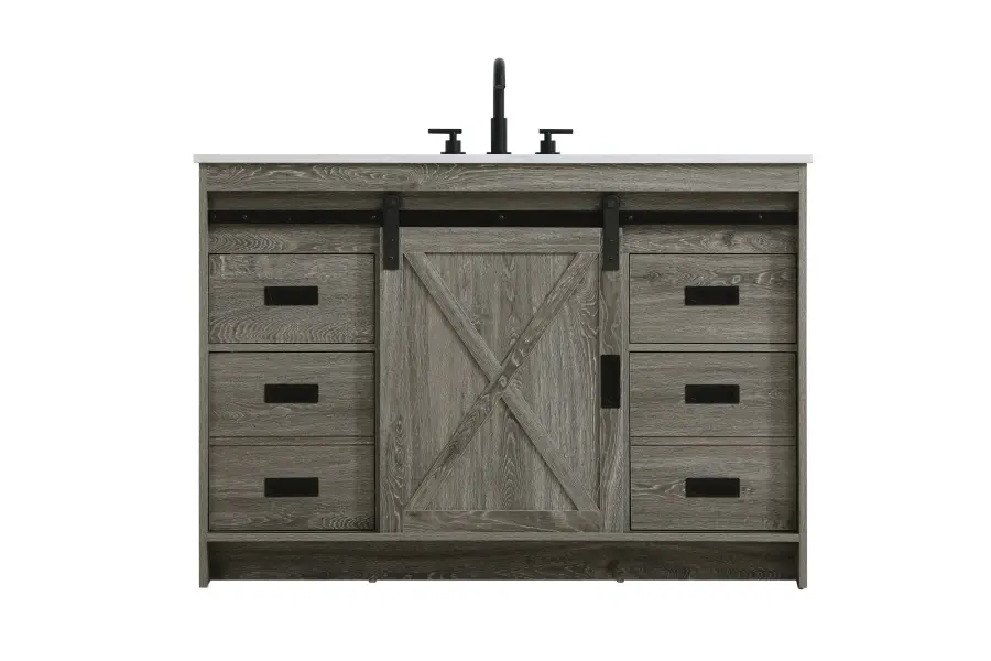 Austin 48" Rustic Grey Bathroom Vanity - Image 1