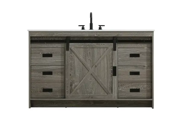 Austin 54" Rustic Grey Bathroom Vanity - Image 1