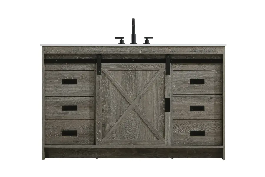 Austin 54" Rustic Grey Bathroom Vanity - Image 1