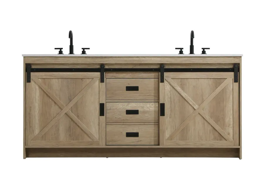 Austin 72" Bathroom Vanity in Natural Oak - Image 1